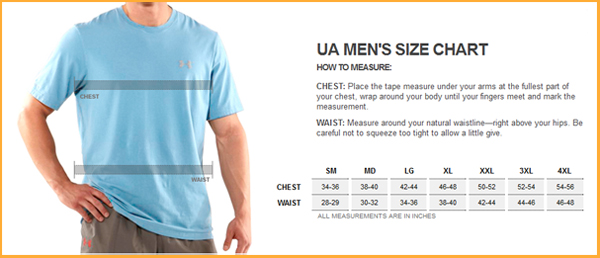 Under Armour Cold Gear Size Chart